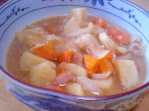 「カニ缶入り長いもと新玉の煮物」　　　　♪♪